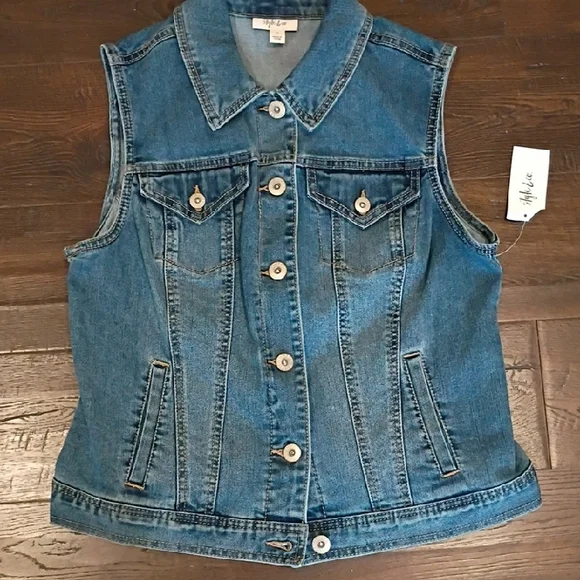 NWT Denim Vest Size Medium Grudge Indie - Picture 5 of 6